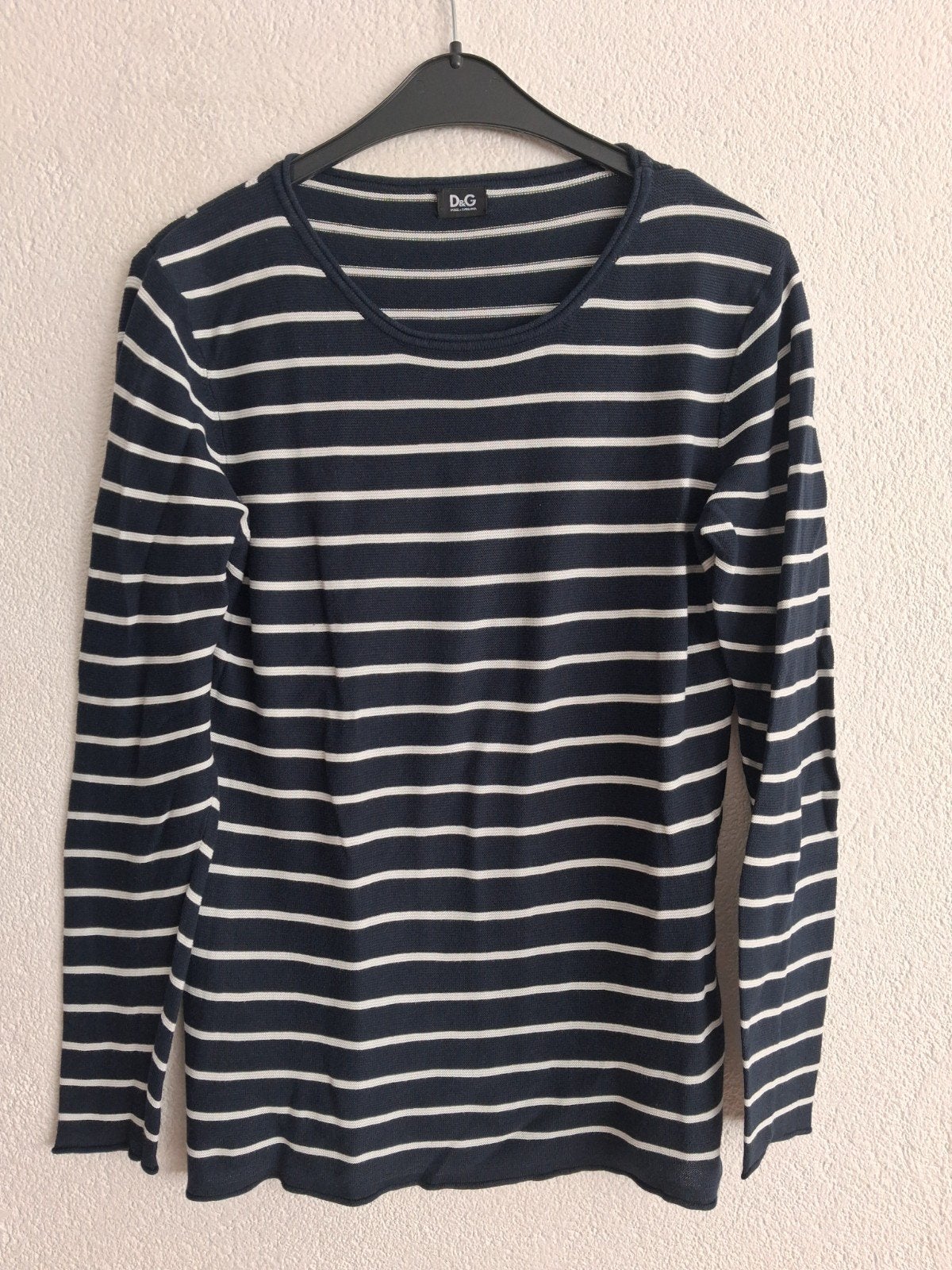 D&G Dolce & Gabbana gestreept shirt lange mouw Maat L, Ophalen of Verzenden, Zo goed als nieuw, Blauw