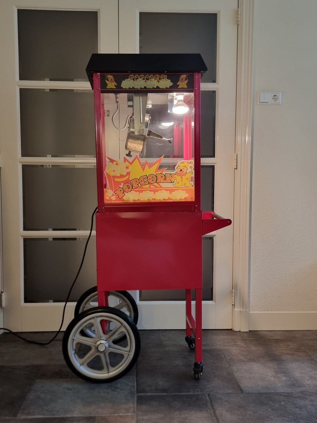 🍿Popcornmachine met kar huren | Compleet €59,50 / 3 dagen, Ophalen of Verzenden
