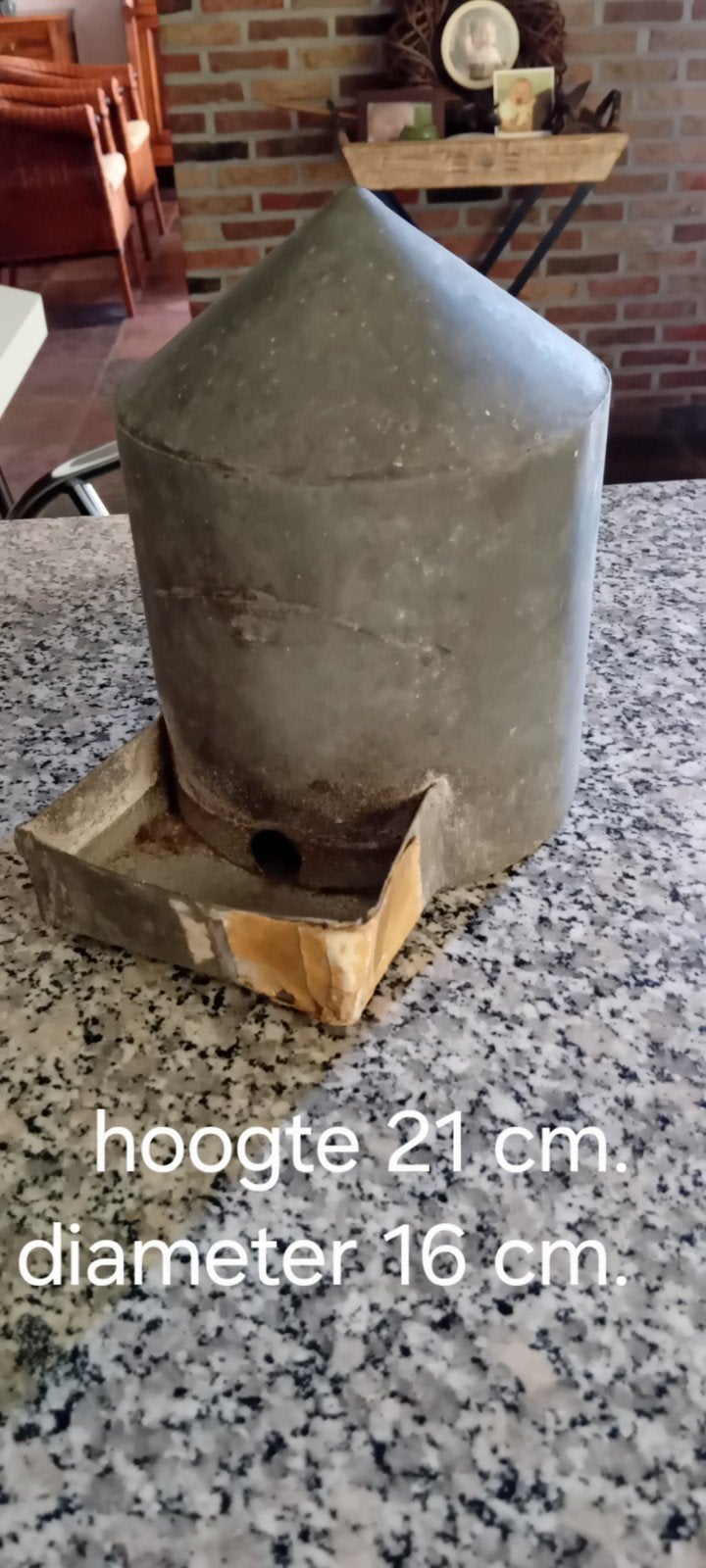 Unieke oude zinken drinkbak vogels, Ophalen of Verzenden