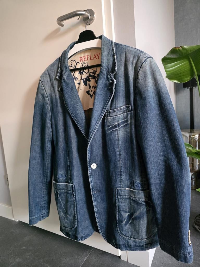 Replay spijker colbert XL - Stijlvol en comfortabel, Blauw, Maat 56/58 (XL), Ophalen of Verzenden, Gedragen