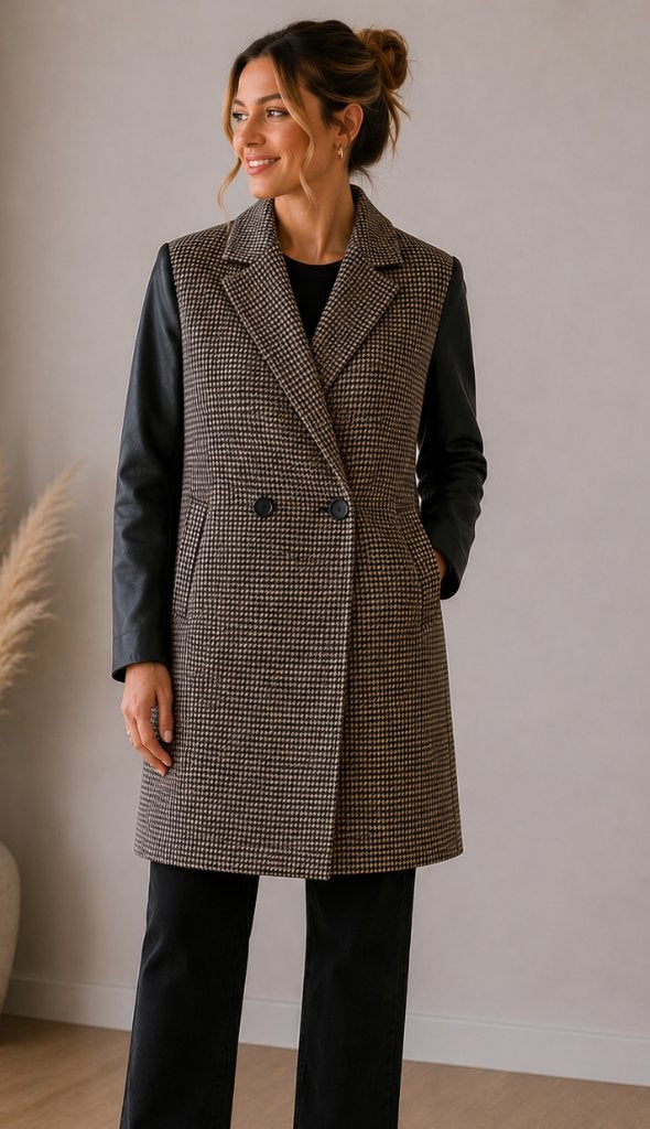 Zara woman jas maat XS zwart/wit tweet leer, Ophalen of Verzenden, Zo goed als nieuw, Maat 34 (XS) of kleiner, Zara