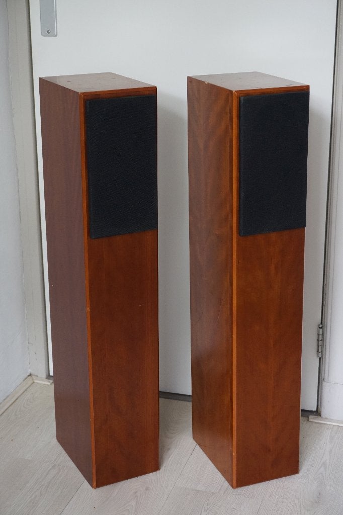 Totem Acoustic Sttaf High-End Speakers Cherry Canada, Audio, Tv en Foto, Luidsprekers, Gebruikt, 60 tot 120 watt, Front, Rear of Stereo speakers