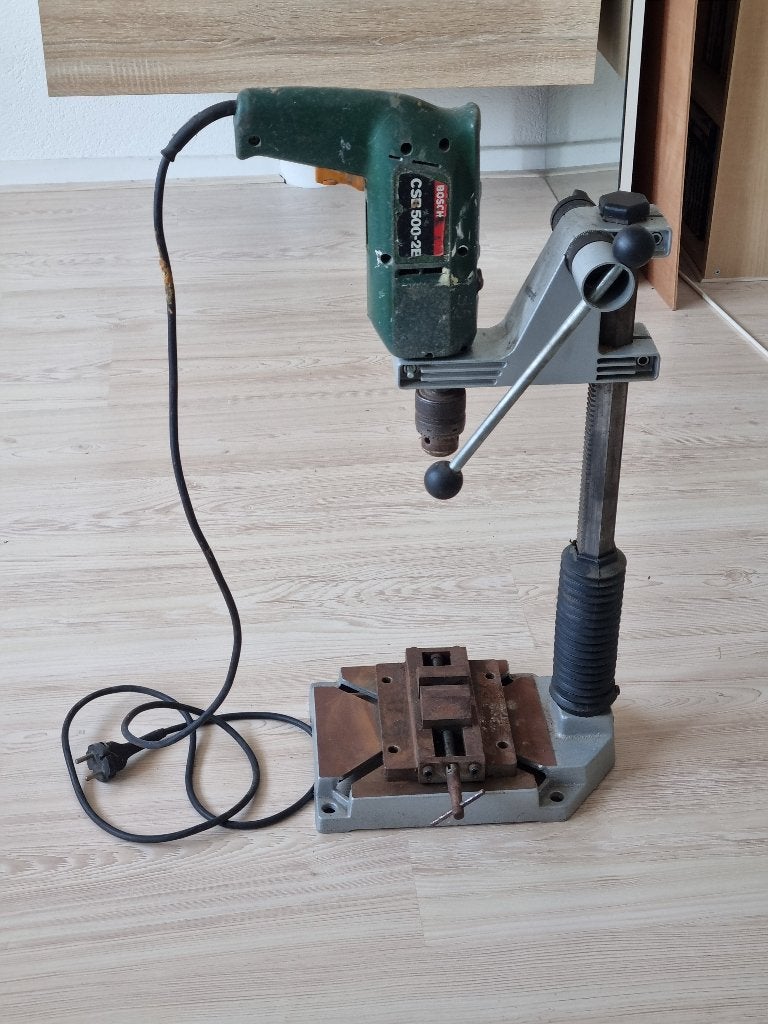 Boorstandaard Wolfkraft met Bosch boormachine, Ophalen, 600 watt of meer, Variabele snelheid, Zo goed als nieuw