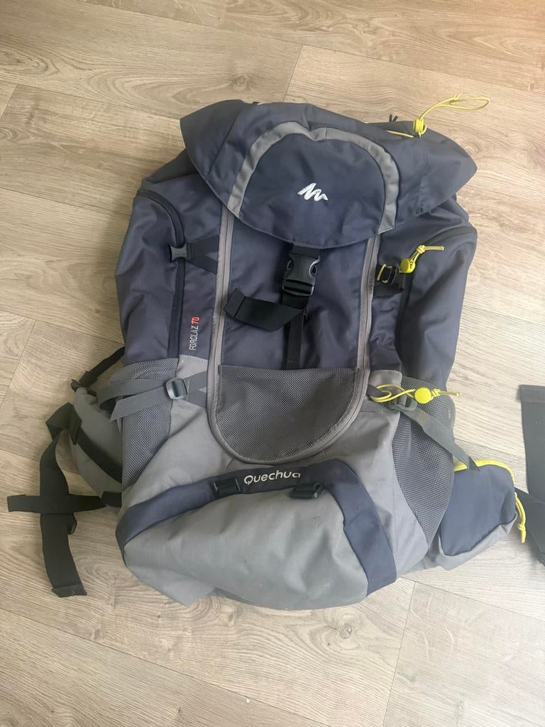Quechua 70L backpack met reiszak, 30 cm of meer, Gebruikt, Ophalen of Verzenden, 60 tot 80 cm