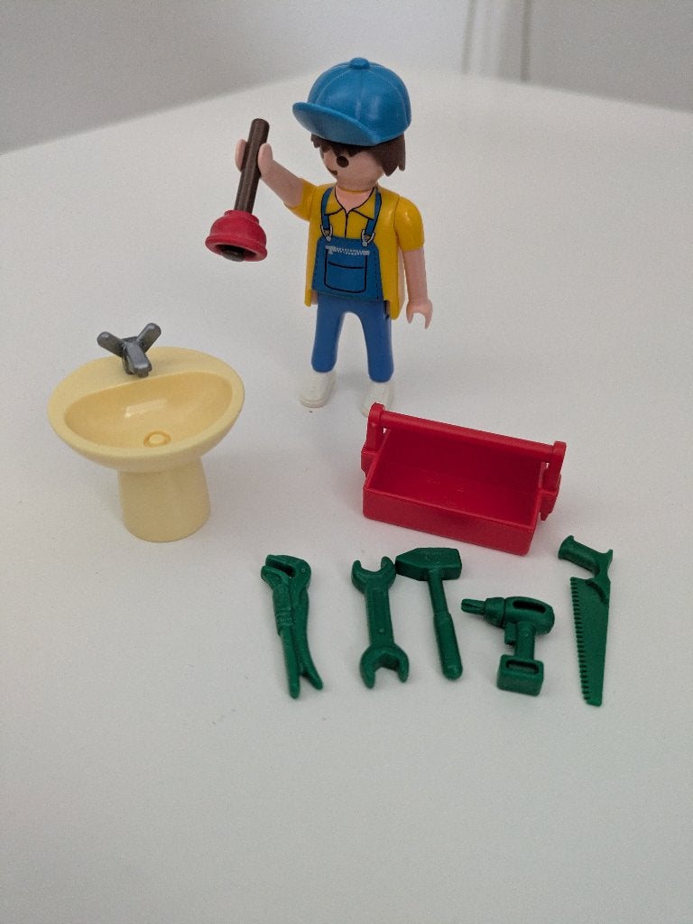 Playmobil 4655 - Loodgieter, Ophalen, Complete set, Zo goed als nieuw, Figuren