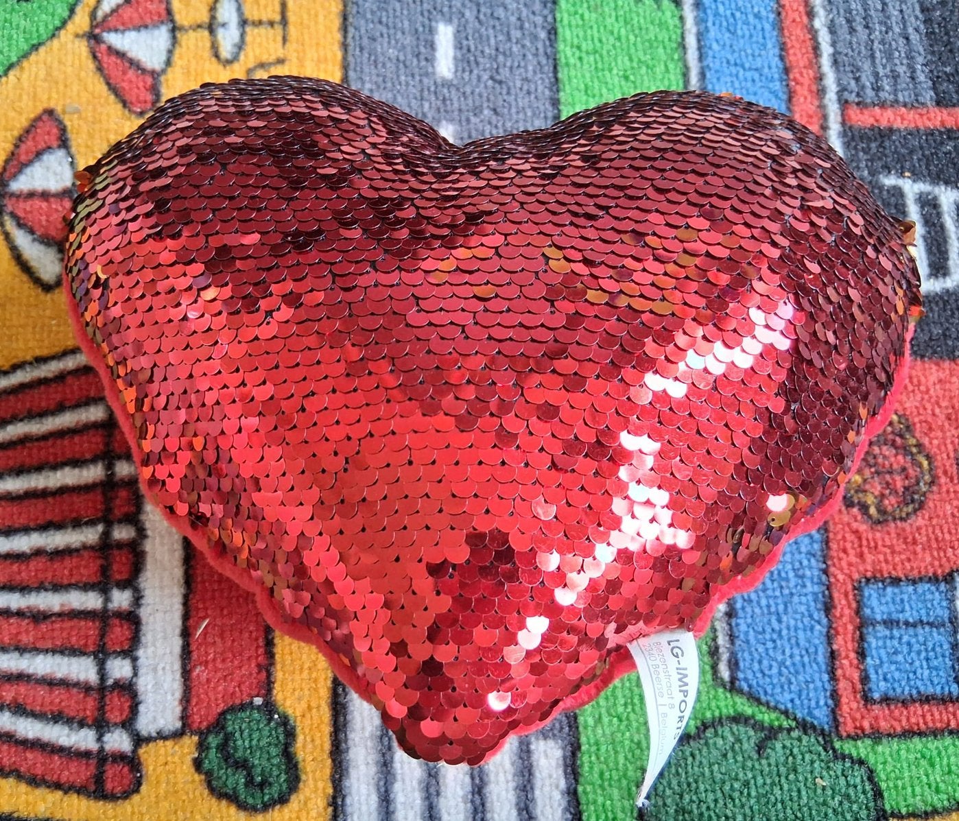Kussen met omkeerbare pailletten, Ophalen of Verzenden, Zo goed als nieuw, Rood, Vierkant
