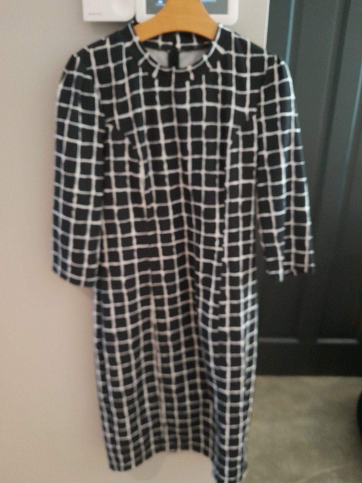 Donna Dura Zwart-wit Geruite Jurk, Kleding | Dames, Maat 38/40 (M), Zwart, Ophalen of Verzenden, Knielengte
