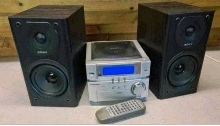 Panasonic stereo set sa-pm03 + sony speakers + afstandsbeb., Audio, Tv en Foto, Stereo-sets, Ophalen of Verzenden, Overige merken