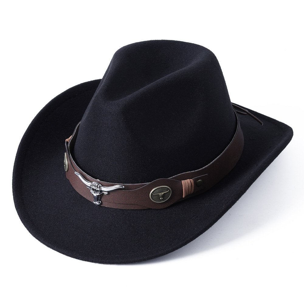 Zwarte cowboy hoed met stierenkop / heren dames, Verzenden, Nieuw, Hoed