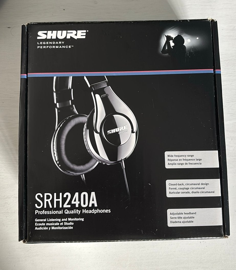 Shure SRH240A koptelefoon, Ophalen of Verzenden, Zo goed als nieuw, Zwart, Shure