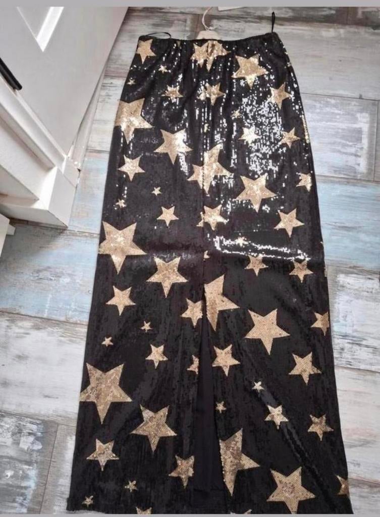 Nieuwe pailletten rok lonneke nooteboom kaartje er nog aan, Ophalen of Verzenden, Nieuw, Zwart, Onder de knie