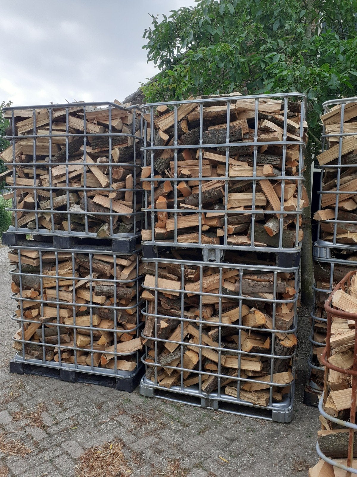 Haardhout, openhaard hout te koop  eiken hout te koop, 6 m³ of meer, Ophalen of Verzenden, Eikenhout, Blokken