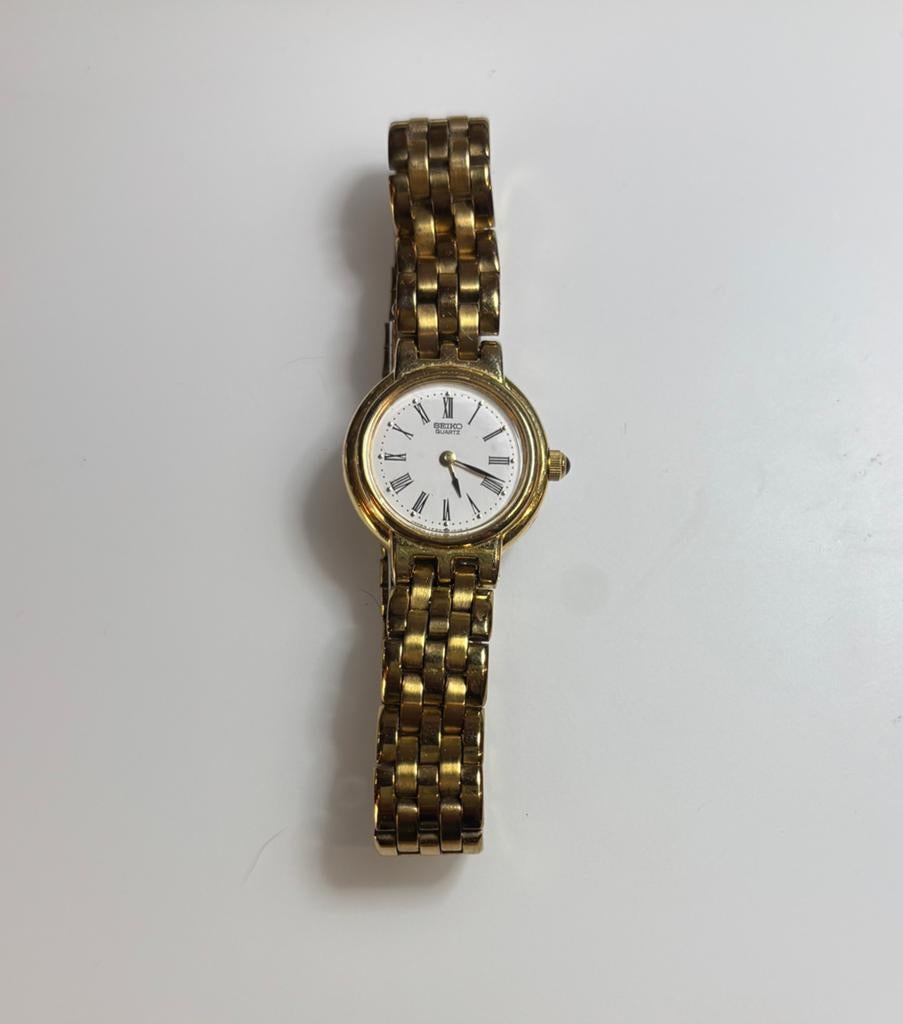 Elegant Seiko Quartz Dameshorloge Goudkleurig, Sieraden, Tassen en Uiterlijk, Horloges | Dames, Gebruikt, Polshorloge, Ophalen of Verzenden