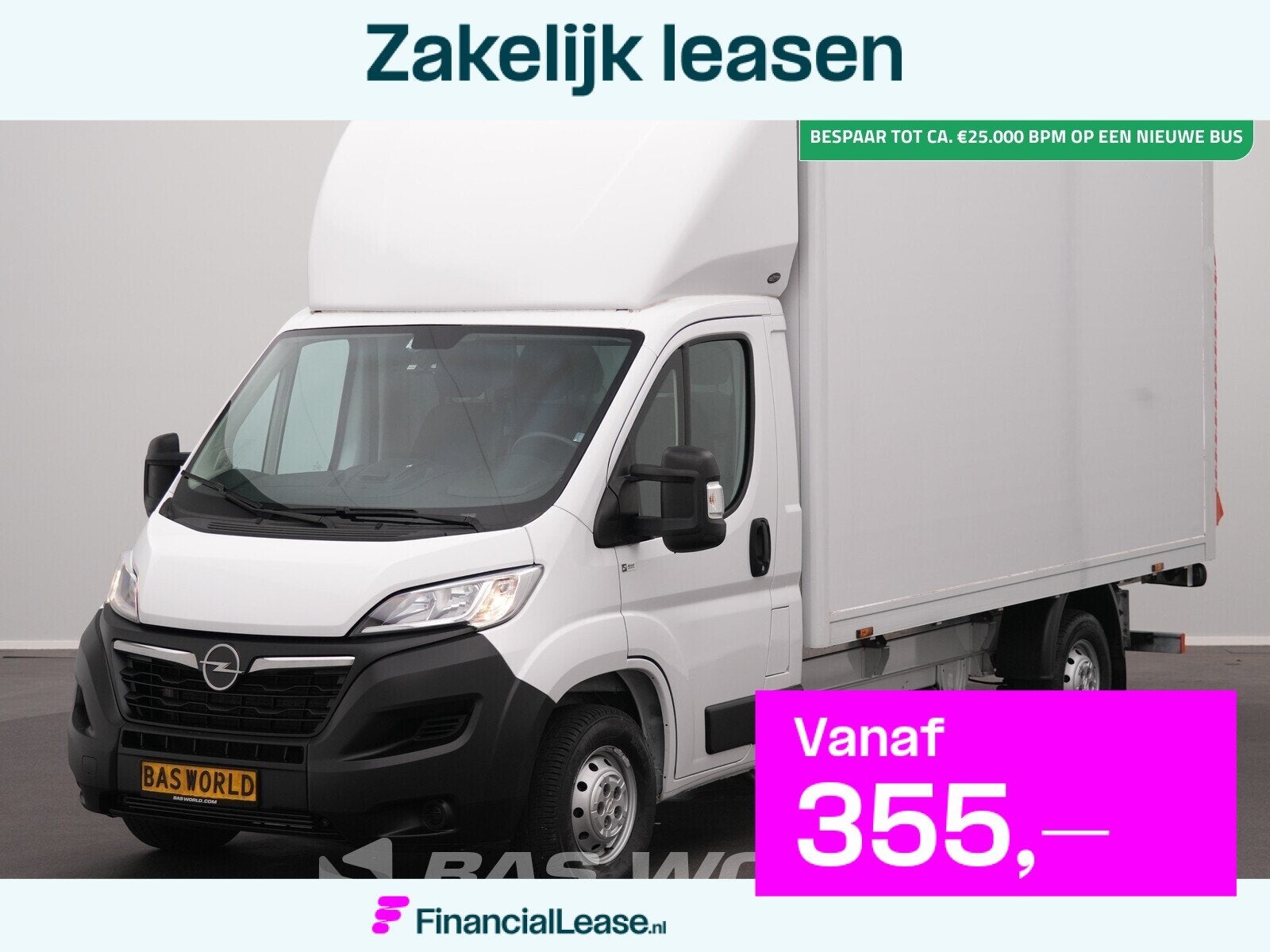 Opel Movano 140PK D'Hollandia Laadklep Bakwagen Airco Cruise, Stof, Gebruikt, Euro 6, 4 cilinders