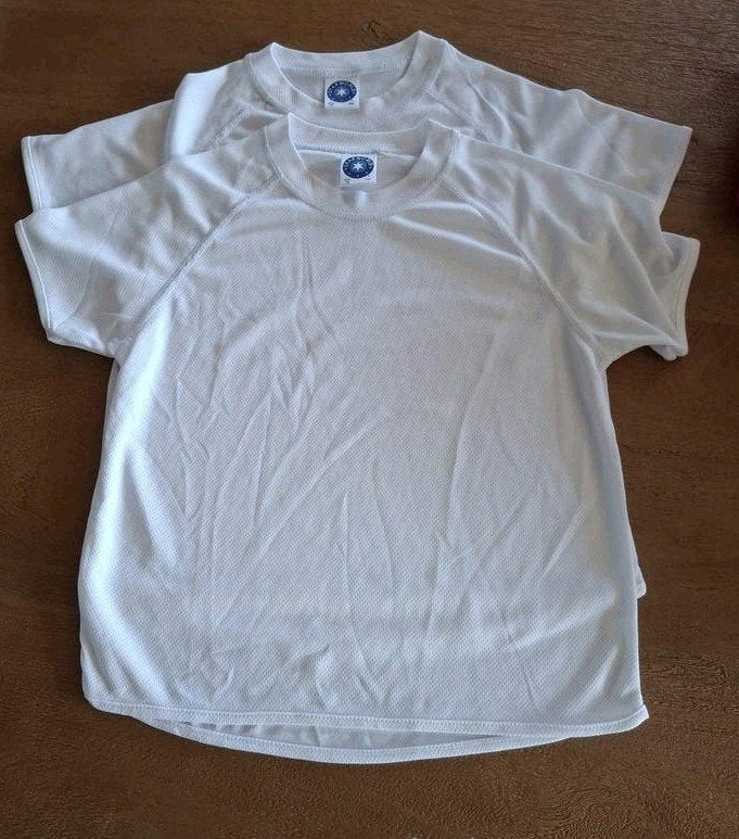 2x Wit dry fit  Kindershirtje - Unisex, Kinderen en Baby's, Kinderkleding | Maat 134, Verzenden, Jongen of Meisje, Nieuw, Shirt of Longsleeve