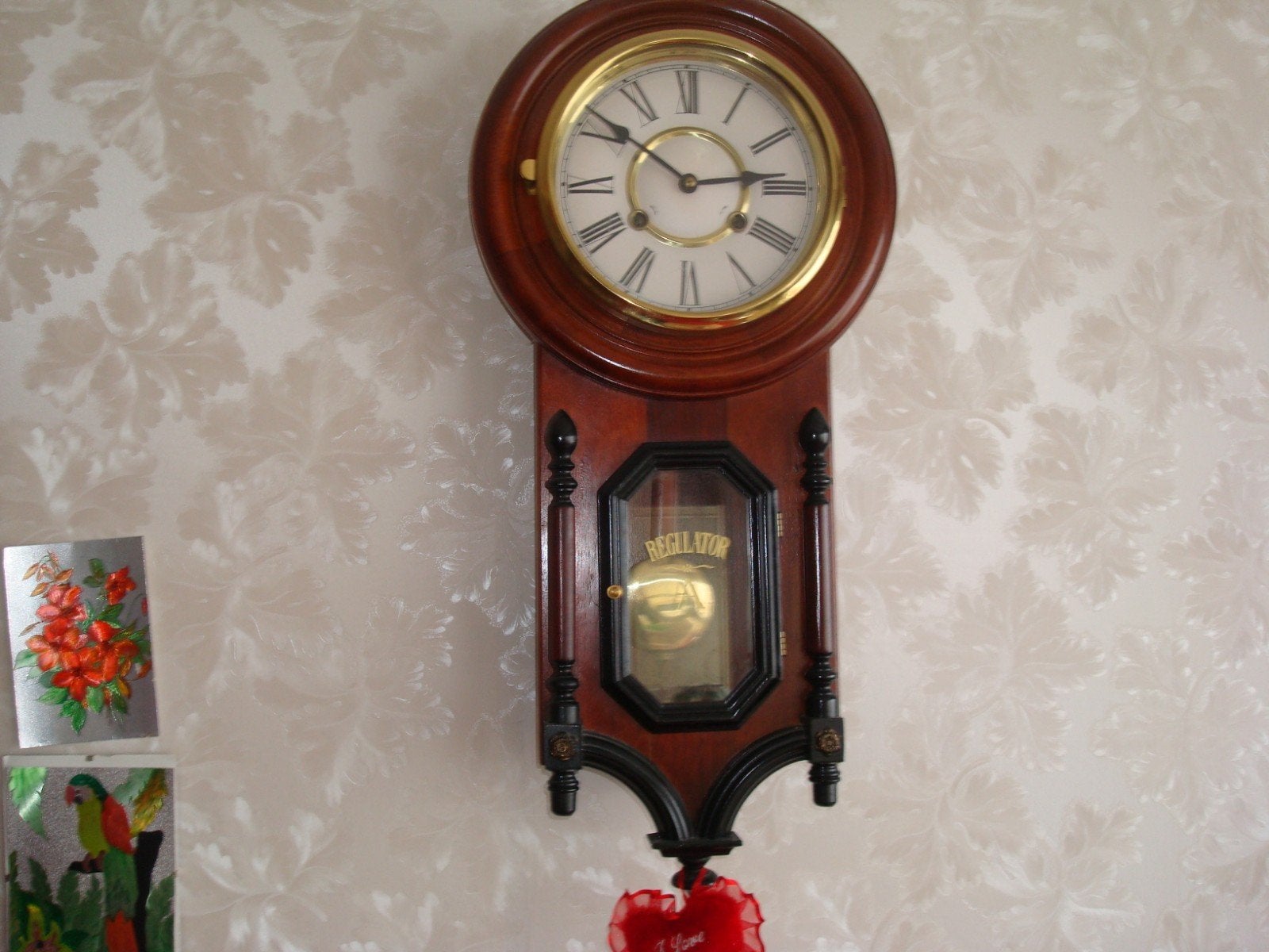 Klassieke houten wandklok - Regulator stijl, Ophalen