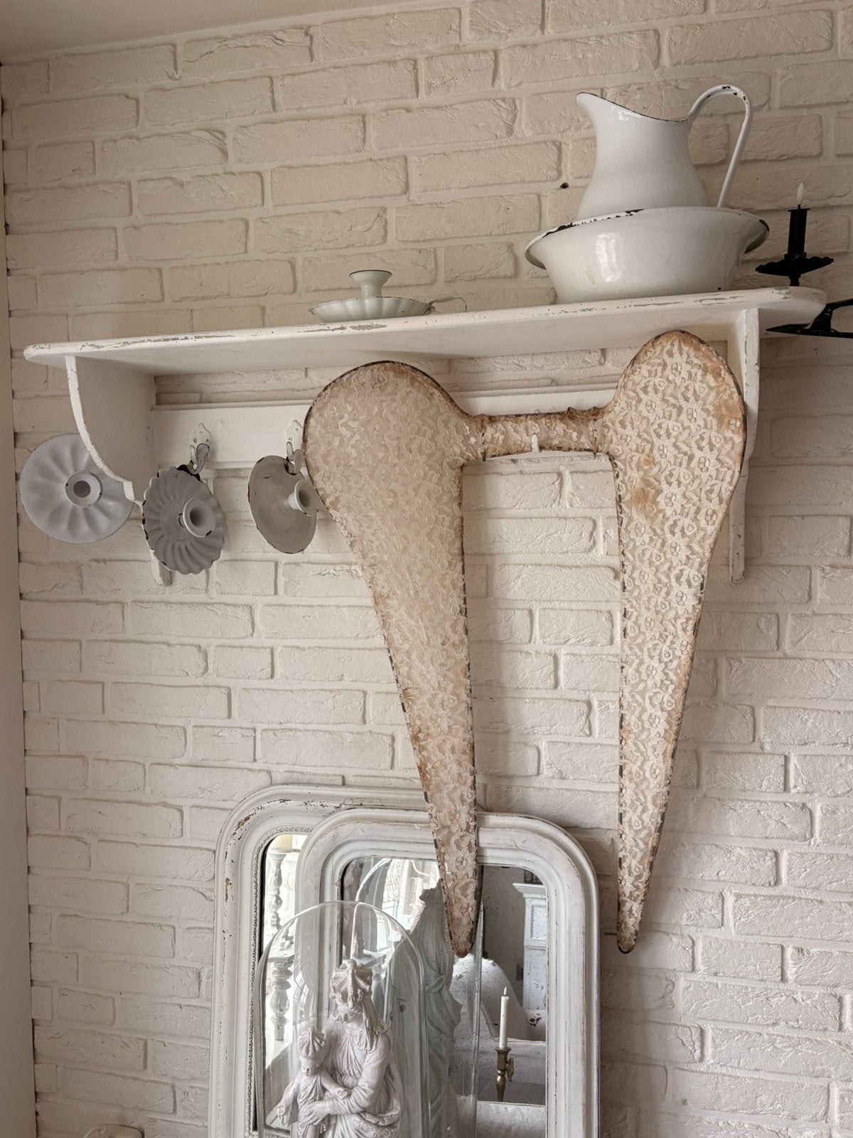 Oud wandrek regaal schap wit, Ophalen