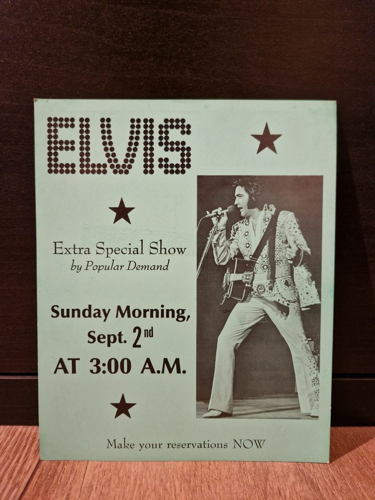 Elvis Presley 1973 3AM show handbill, Ophalen of Verzenden, Zo goed als nieuw, Foto of Kaart