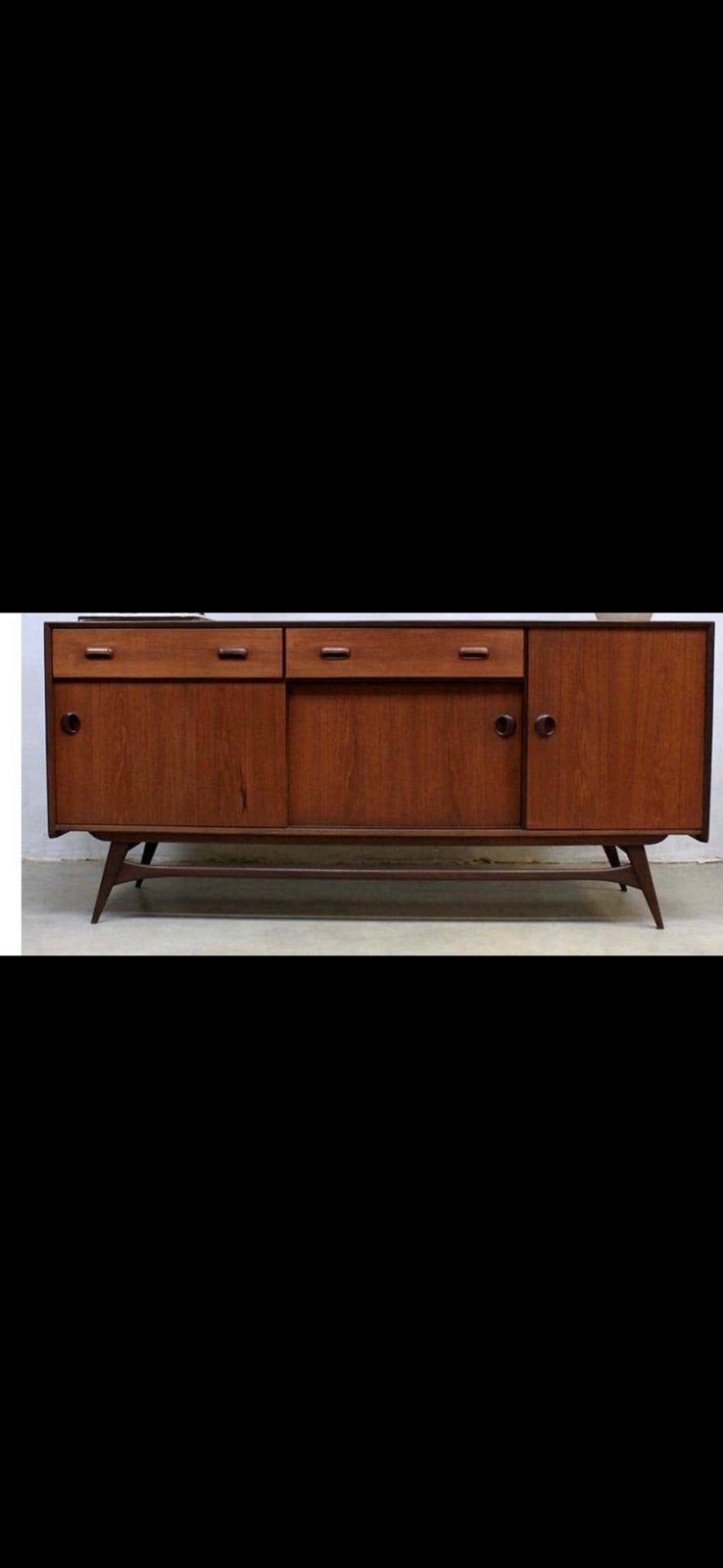 Vintage dressoir sideboard Louis van Teeffelen voor webe, Ophalen, Gebruikt, Met deur(en), 150 tot 200 cm
