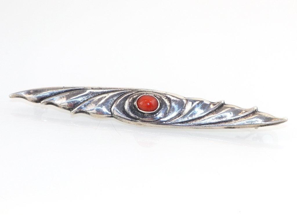 Zilveren broche Amsterdamse School, ca. 1930, Ophalen of Verzenden, Zilver, Broche
