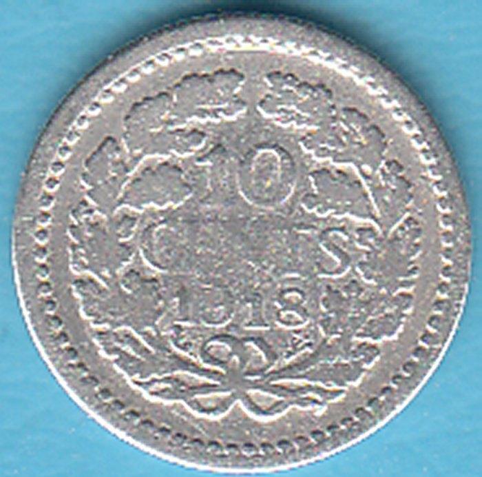 Nederland 10 cent 1918 Wilhelmina zilver, Sch. 897, Postzegels en Munten, Munten | Nederland, Zilver, Ophalen of Verzenden, 10 cent