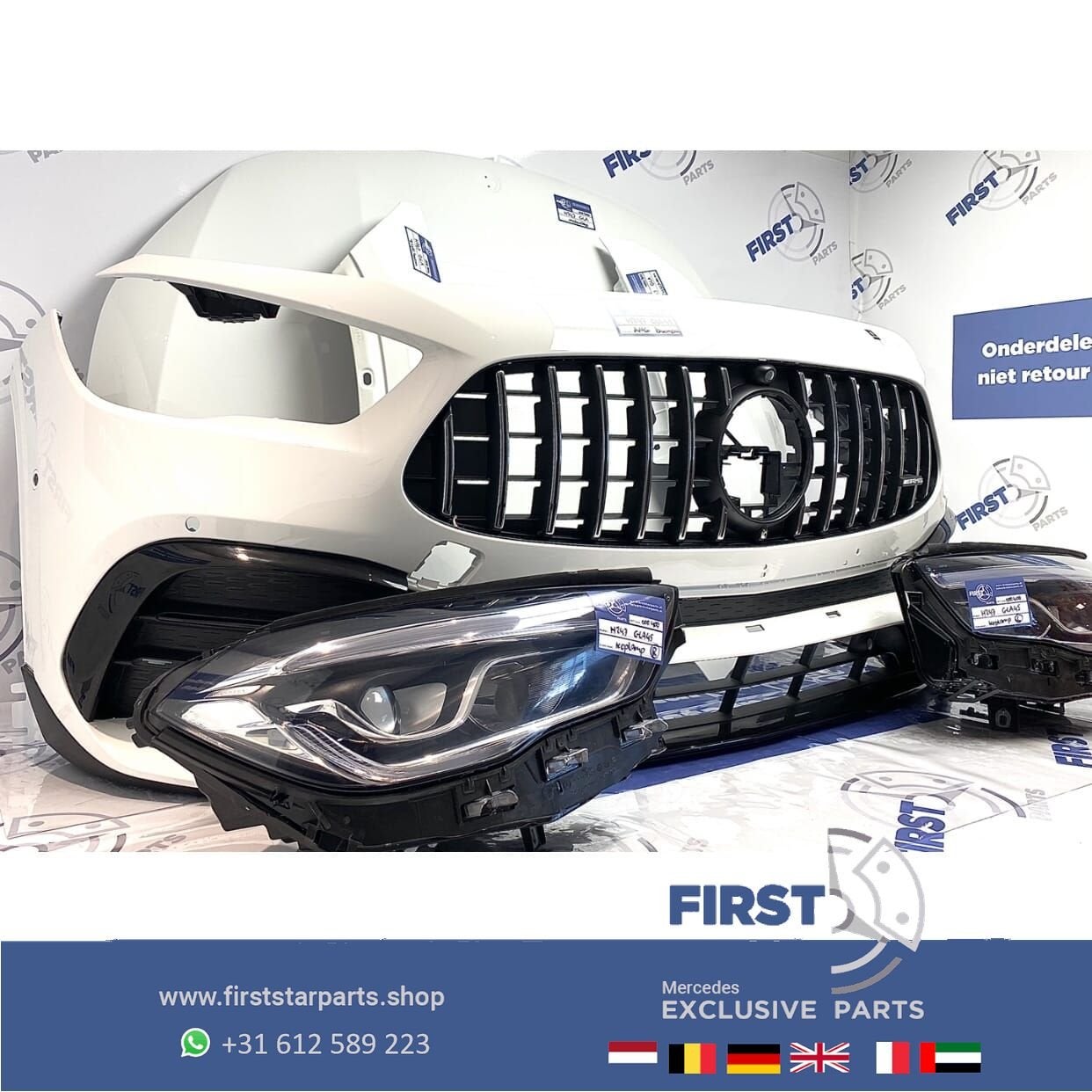 H247 GLA45S AMG VOORKOP WIT GLA 45 FRONT 2019-2024 origineel, Gebruikt, -, Ophalen of Verzenden, Bumper