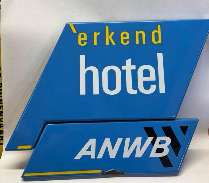 Anwb Erkend hotel emaille, Ophalen of Verzenden, Gebruikt, Reclamebord