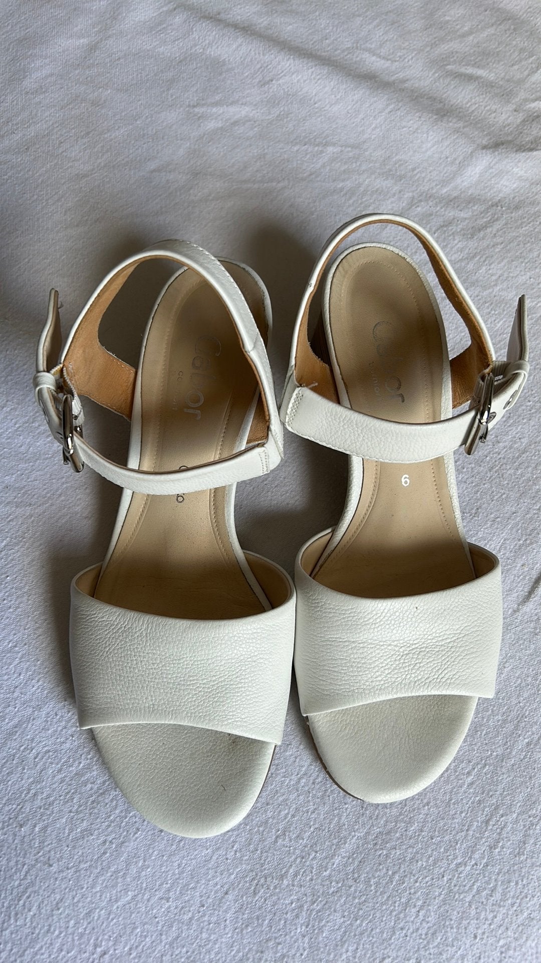 Gabor witte comfort sandalen maat 38.5 G, Verzenden, Zo goed als nieuw, Wit, Sandalen of Muiltjes