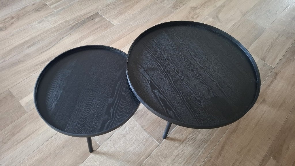 WOOOD salontafel Mesa L & XL rond zwart, Huis en Inrichting, Tafels | Salontafels, Ophalen, 50 tot 100 cm, Rond, 50 tot 100 cm