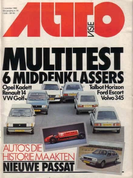 Autovisie 22 1980 : VW Golf LS - Volvo 345 DL - Opel Kadett, Ophalen of Verzenden, Gelezen, Algemeen