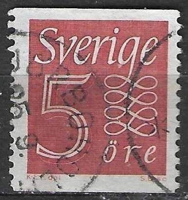 Zweden 1957 - Yvert 416a - Cijfers - 5 ore - Bruinrood (ST), Postzegels en Munten, Postzegels | Europa | Scandinavië, Verzenden