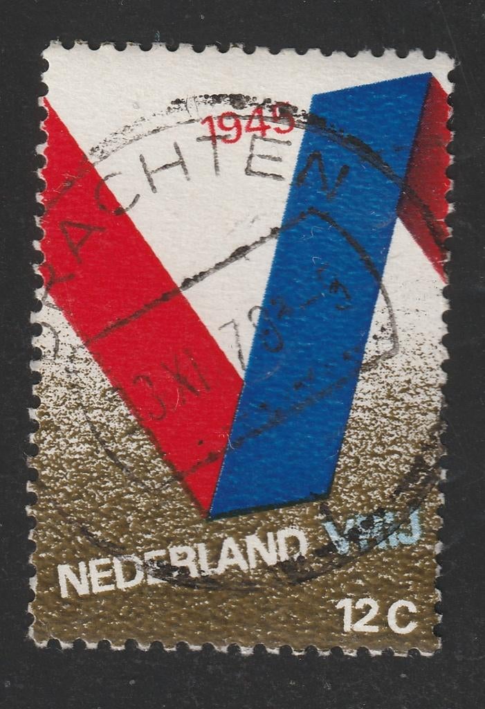 nvph 970 met cilinderbalkstempel Drachten (10404), Ophalen of Verzenden, Na 1940, Gestempeld