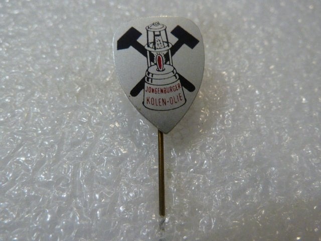 Vintage Speldje Jongenburger Kolen-Olie Mijnbouw, Ophalen of Verzenden, Gebruikt, Overige onderwerpen, Speldje of Pin