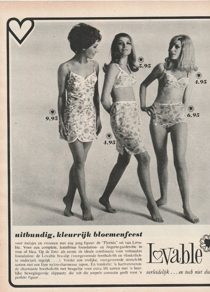 Retro reclame 1968 Lovable dames ondergoed kleurrijk, Verzenden, Overige typen