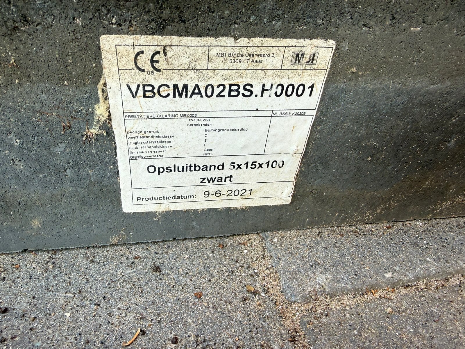 Gratis opsluitbanden 5x15x100 zwart, Tuin en Terras, Ophalen, Gebruikt, Beton, Overige typen