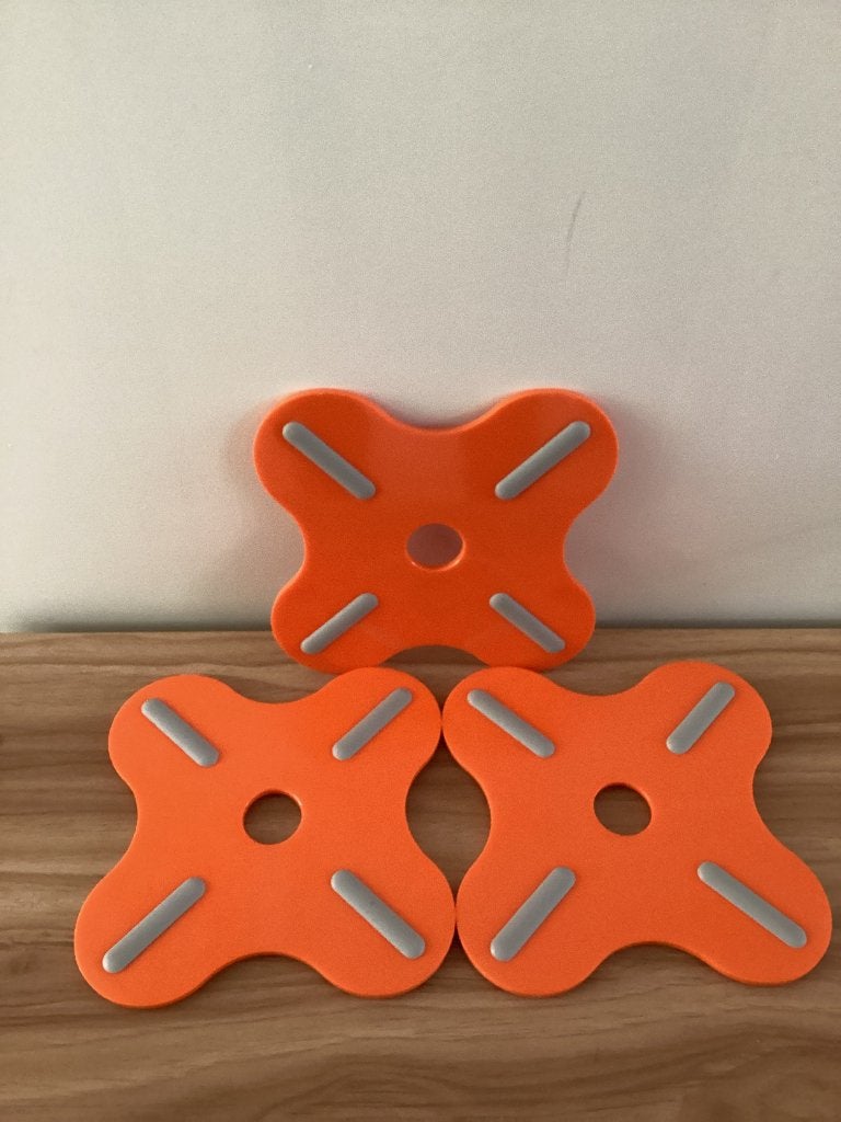 Retro oranje onderzetters Mepal onderzetter kunststof, Huis en Inrichting, Oranje, Stapelbaar, Ophalen of Verzenden, Zo goed als nieuw