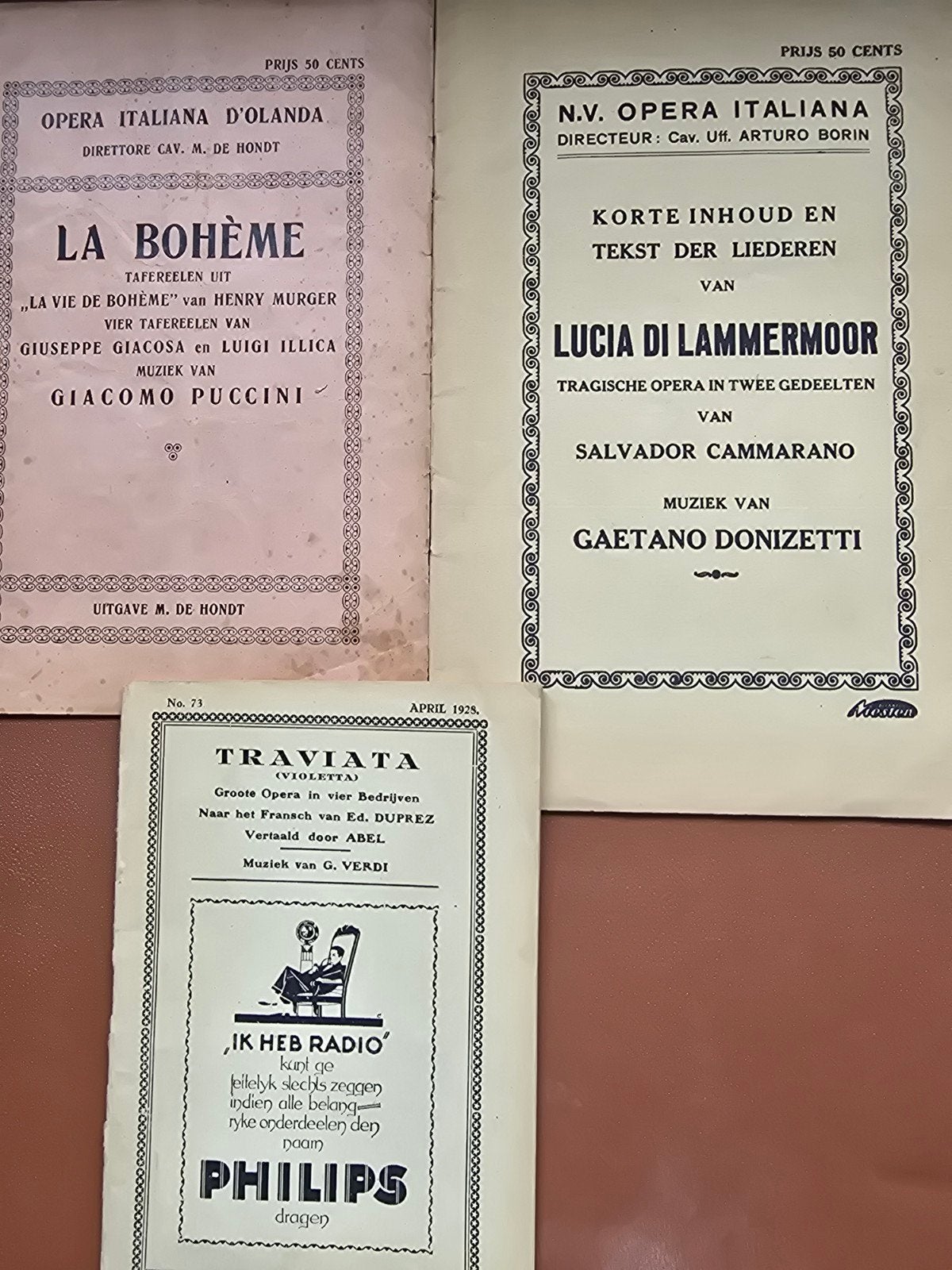 Vintage Opera Boekjes  La Bohème, Lucia di Lammermoor, Travi, Boeken, Verzenden, Gelezen, Giacomo Puccini, Gaetano Donizetti, G. Verdi