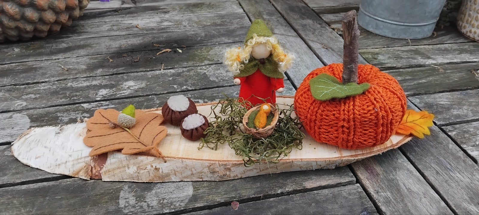 Gezellig herfst tafereeltje, Ophalen of Verzenden, Nieuw, Figuurtje(s), Wolvilt