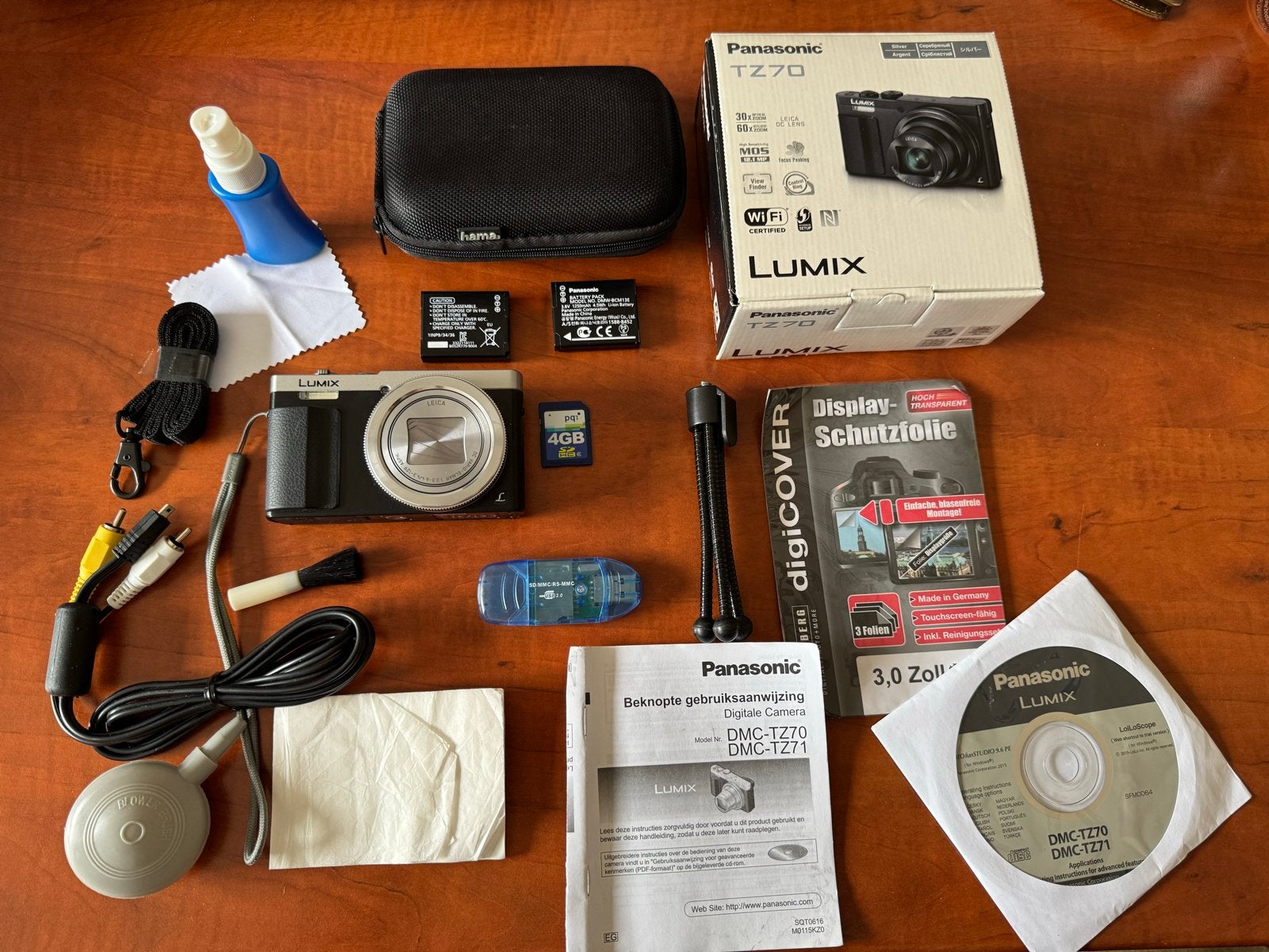 Panasonic Lumix TZ70 Compactcamera met veel accessoires, Gebruikt, Panasonic, 12 megapixels, Screenprotector