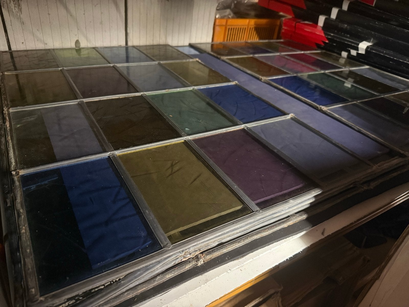 Klassieke oude Glas in lood ramen - diverse maten en kleuren, Doe-het-zelf en Verbouw, Glas en Ramen, Gevelraam of Ruit, Gebruikt