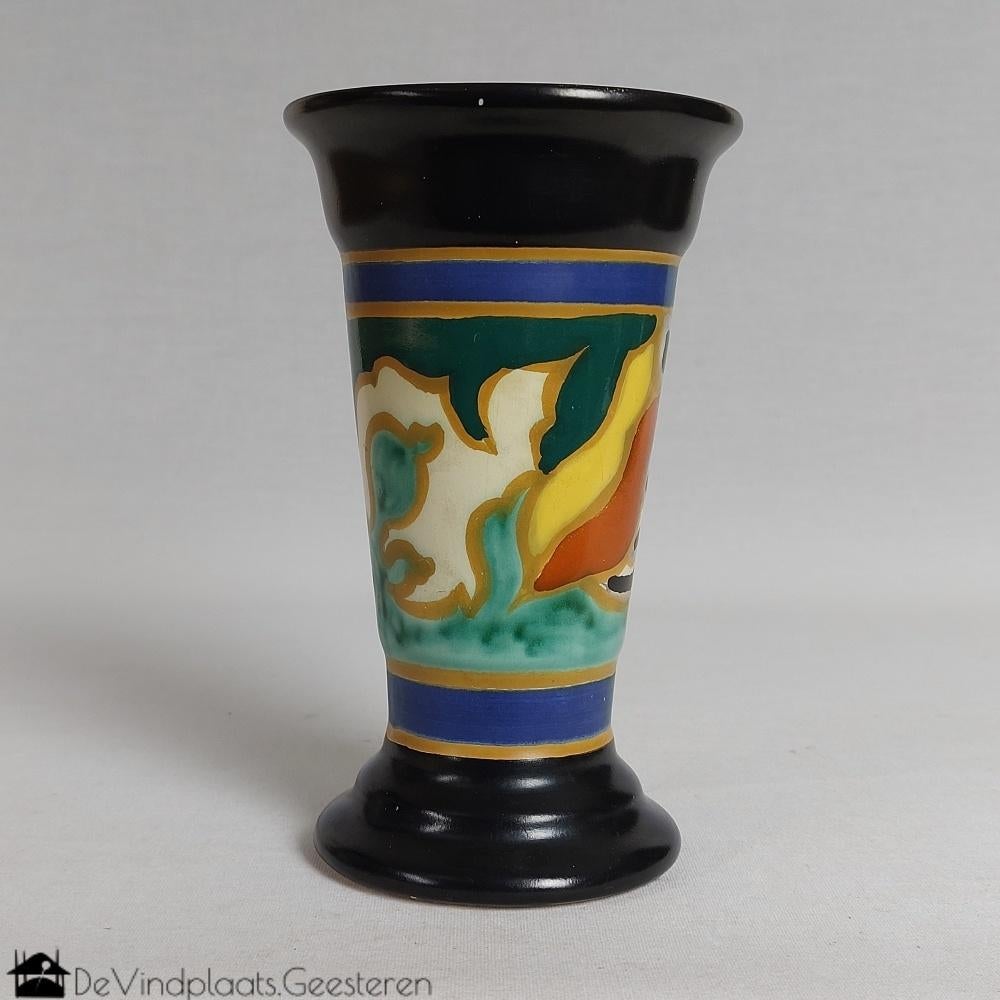 Art Deco plateel vaas ESKAF - OLA - begin jaren 30, Antiek en Kunst, Antiek | Vazen, Ophalen of Verzenden