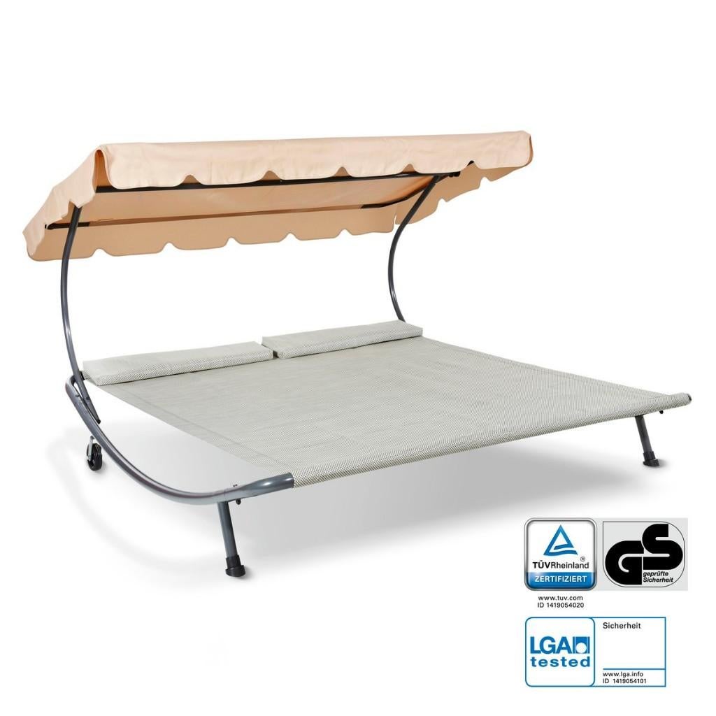 Leco ligbed dubbel, Tuin en Terras, Ligbedden, Nieuw, Metaal, Verrijdbaar, Ophalen