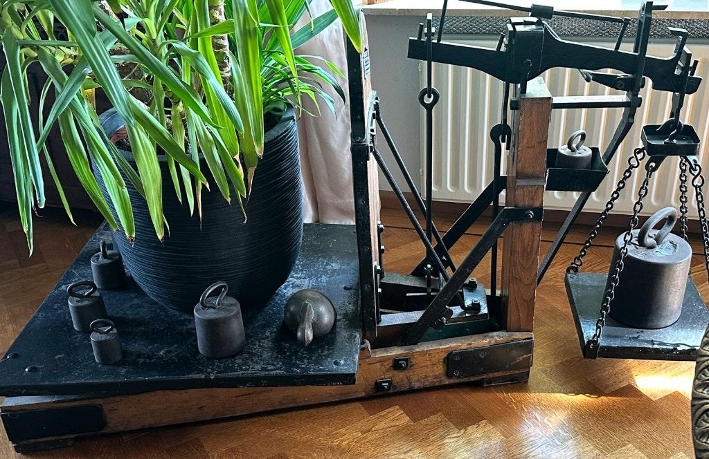 Industriële Bascule Weegschaal van Halk & Zoon (500 kg) 1945, Ophalen