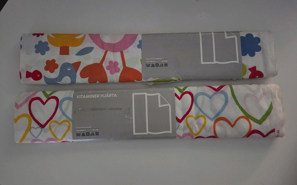 Katoenen stof Ikea BARNSLIG + VITAMINER HJÄRTA, Ophalen, 120 cm of meer, Katoen, Nieuw