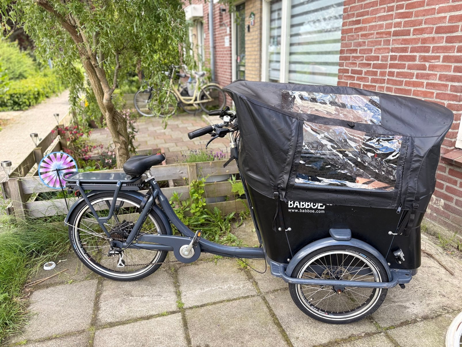 Bakfiets babboe curve, Ophalen of Verzenden, Zo goed als nieuw, 4 kinderen of meer, Huif