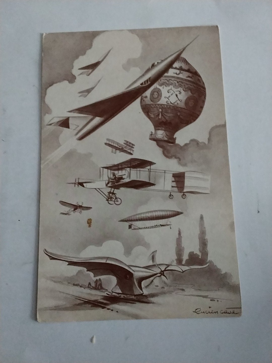 Vintage Ansichtkaart Luchtvaart Evolutie - Lucien Cava, Ophalen of Verzenden