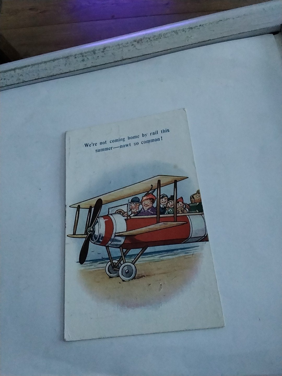 Vintage Ansichtkaart Blackpool Vliegtuig 1900-1920, Ophalen of Verzenden, Voor 1920, Gelopen, Engeland