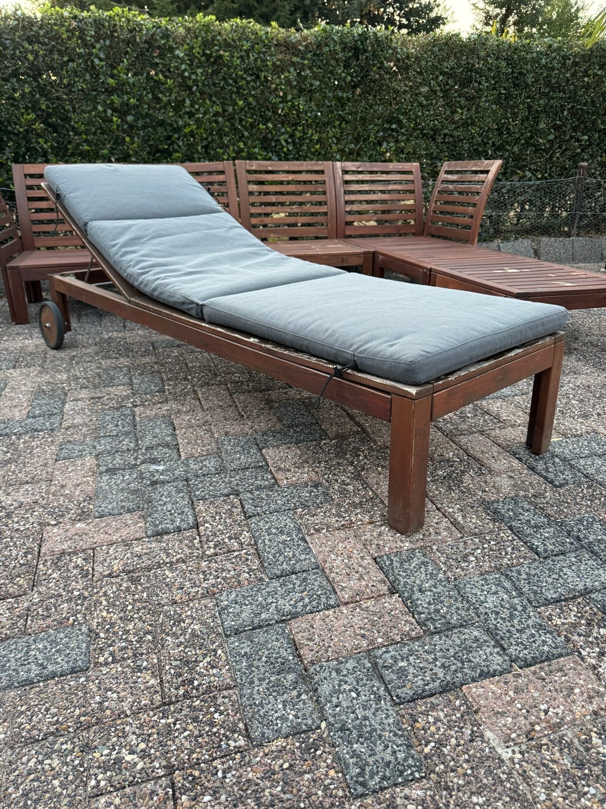 Ikea Applaro ligbed met kussen en afdekhoes, Tuin en Terras, Ophalen, Gebruikt, Hout