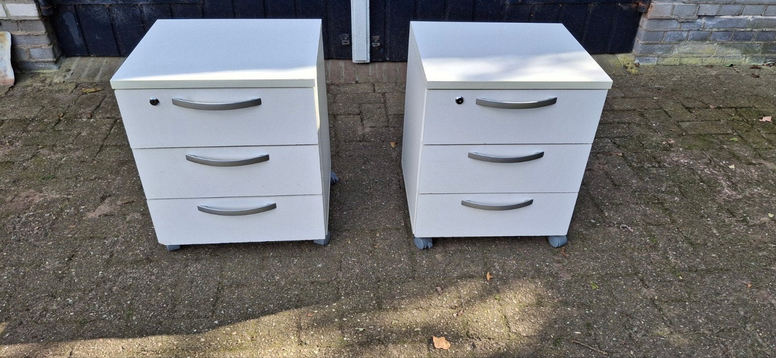 Set van 2 ladekastjes met 3 laden - Wit, Minder dan 50 cm, Gebruikt, 3 of 4 laden, Minder dan 100 cm