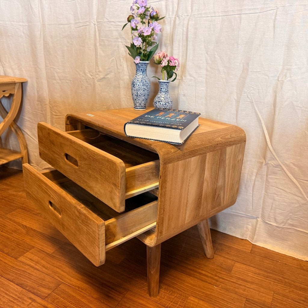 nachtkastje teak - 50 cm hoog - Gratis bezorgd, TTM Wonen, Meubels – (Perzische) Tapijten en Woonaccessoires, Taag 63, 2491 CS, Den Haag (Forepark)
